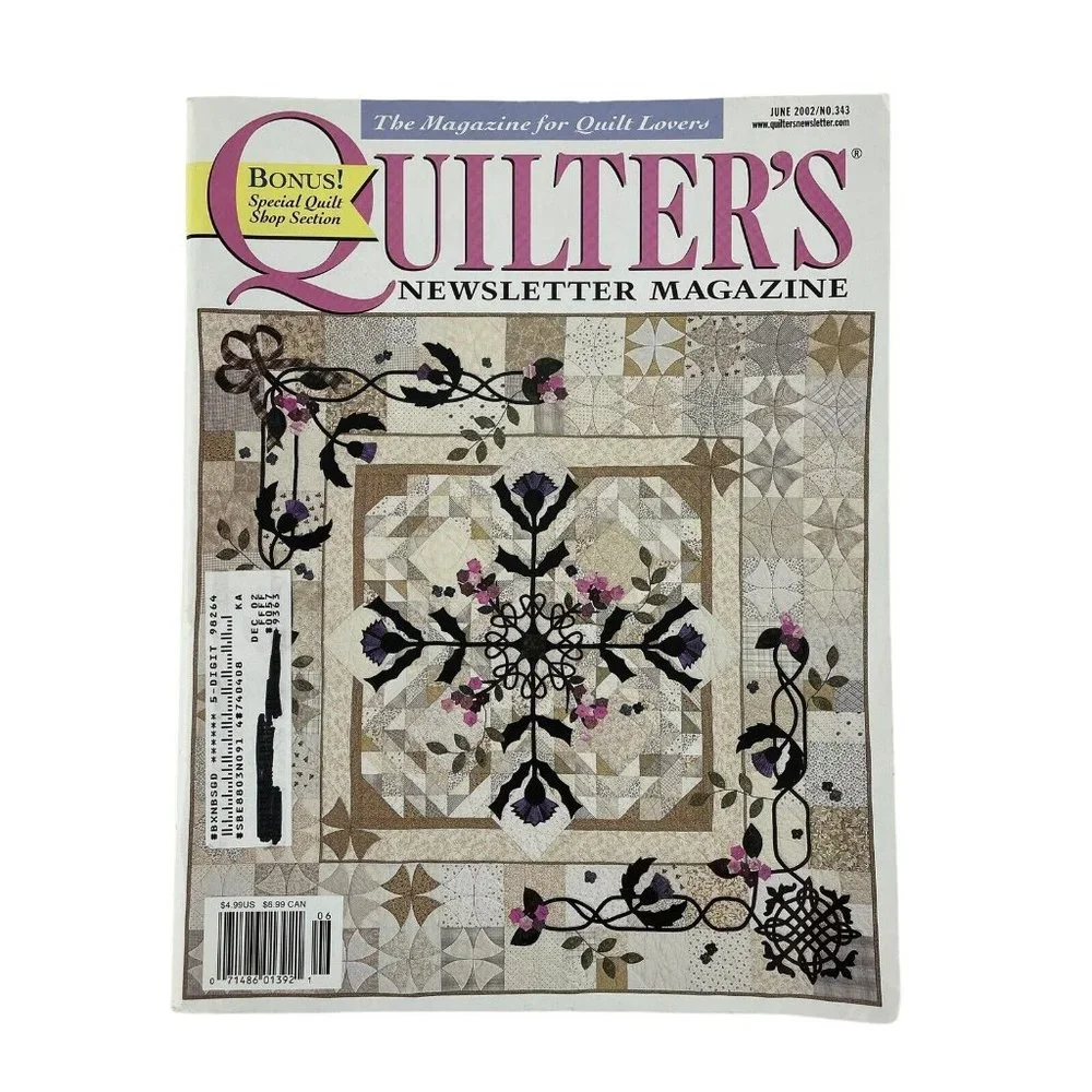 Quilter's Newsletter Magazine Vintage 2001-2002  Lot of 4‎